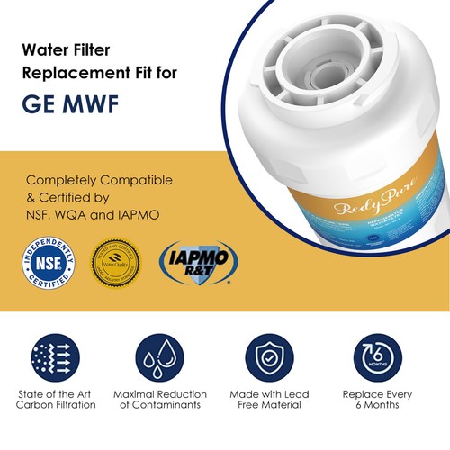 3 Pack Fridge Water Filter Fit for GE MWF GWF 469991 MWFP Smartwater