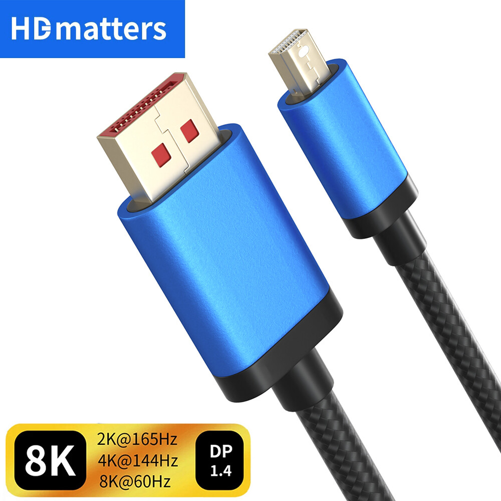 Mini DP to DisplayPort Cable 144Hz 4K 8K Thunderbolt Mini