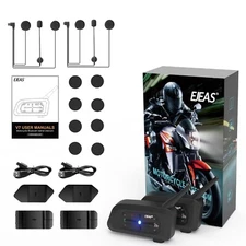 V7 Motorcycle Helmet Bluetooth Intercom 7 Rider 700m 850mAh Battery Headset 2Pc