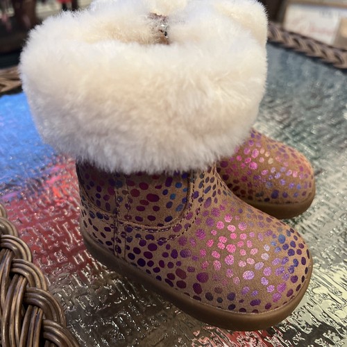 UGG Child I Jorie Ii Spots Fashion Boots - chestnut sparkle suede NEW 02/03 CUTE - Picture 16 of 23