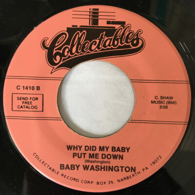 Baby Washington The Bells / Why Did My Baby Put Me Down Vinyl Single 7inch