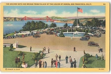 The Golden Gate/Bridge Palace of Legion Honor, San Fran, CA VTG Postcard TM1.