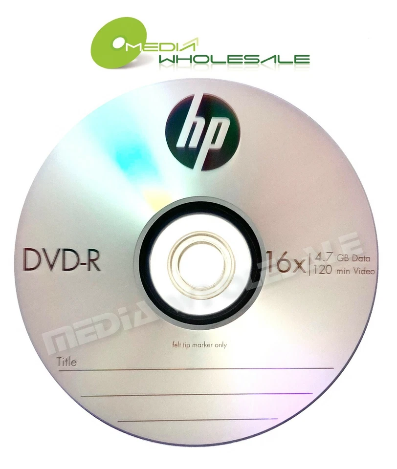 100 HP Blank 16X DVD-R Logo Branded 4.7GB  Disc +100 PREMIUM White Paper Sleeves - Image 3 of 4