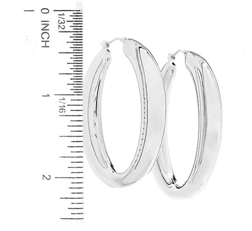 *SORRENTO” SILVER ITALIAN 2.5” ELECTROFORM GRADUATED HOOPS BEAUTIFUL!! - Picture 4 of 7