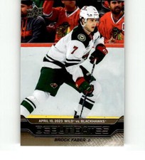 2023-24 Upper Deck Debut Dates Gold #DD-15 Brock Faber Wild