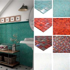 Mosaïque en Verre Carrelage Salle de Bain Aménagement Mural Paroi Douche Miroir