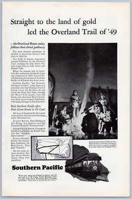 1928 Southern Pacific Railroad Vintage Ad Travel Train Overland Trail Route