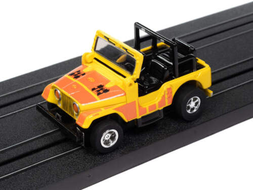 Jeep CJ-7 1979 Auto World Xtraction SC407-2A amarillo con gráficos naranja 4x4 HO Sc - Imagen 3 de 4