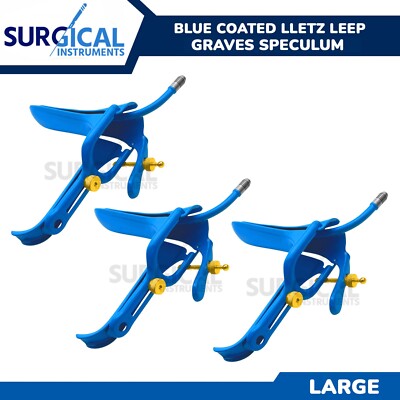 3 Pcs LLETZ LEEP Graves Vaginal Speculum Large Gynecology Blue German Grade