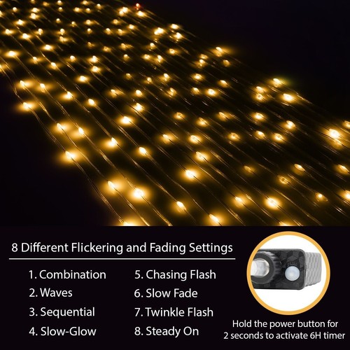 WARM WHITE FLEXI RIBBON LED String Fairy Lights 8 Modes w/6H Timer 33 FT - Picture 4 of 8