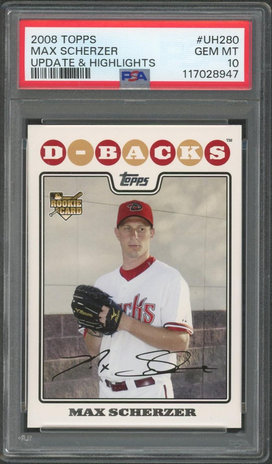 2008 Topps Max Scherzer Update & Highlights UH280 PSA 10