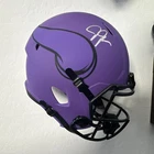 Justin Jefferson Vikings Purple Football Helmet Signed Autograph