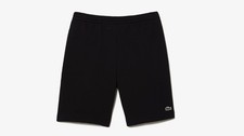 Image of LACOSTE MENS REGULAR FIT FLEECED COTTON SHORTS IN BLACK FR7 2XL rrp:-£80