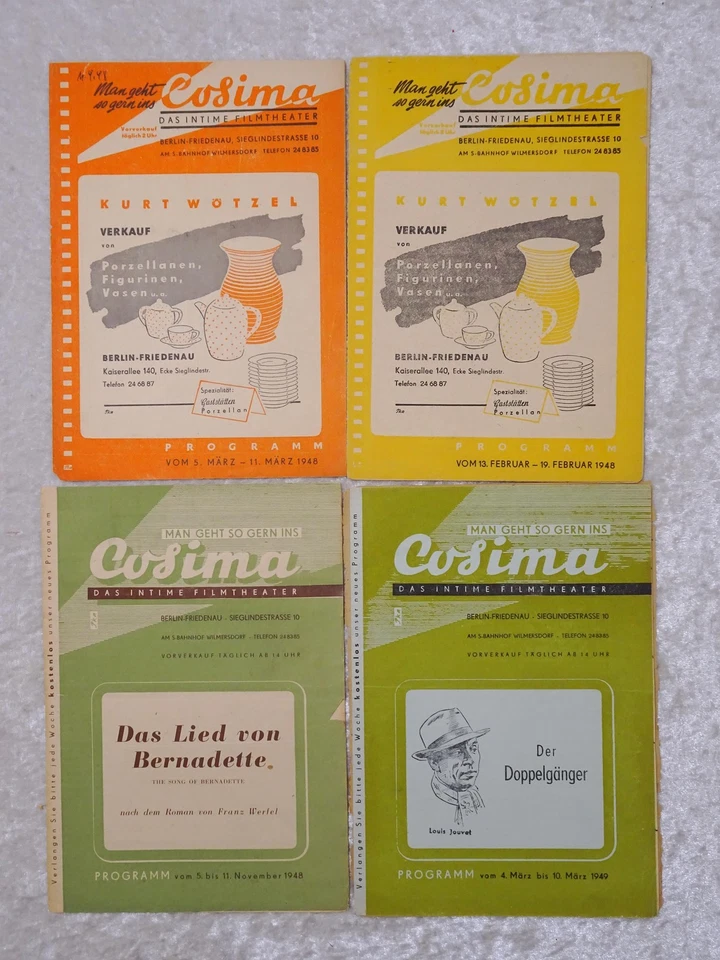 7 x Kinoprogramm Heft Cosima Filmtheater Berlin Friedenau - Vintage 1948/49 - Bild 3 von 4