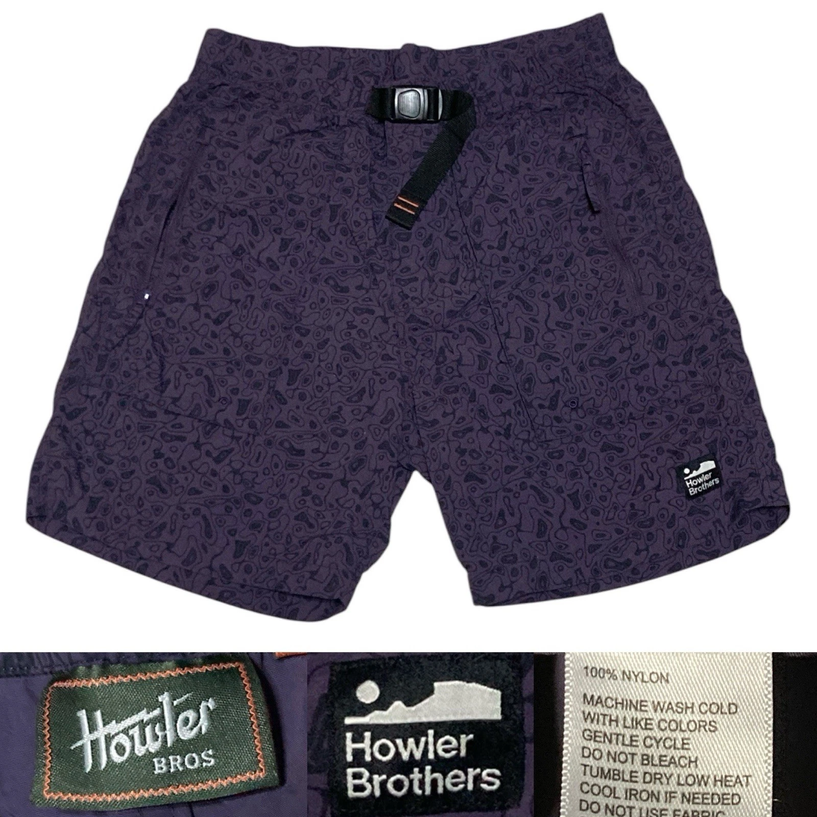 Howler Brothers Pedernales Shorts Men’s Size 32 in Purple