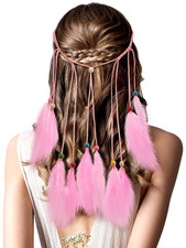 Feather Headband Hippie Headband for Women Hippie Accessories Indian Hair Access