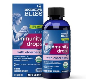 Mommy s Bliss Organic Baby Immunity Drops Elderberry C D Zinc 3oz