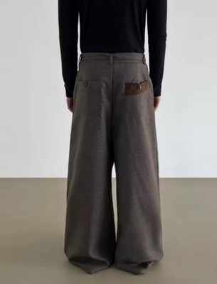 baggy brown dress pants Mens Baggy Dress Pants Pleated Casual Wide Leg Slacks Relaxed Fit  Lightweight Work Business Trouser with Pockets White L
