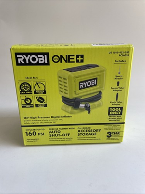 #ad Ryobi ONE 18V 160 PSI High Pressure Digital Inflator PCL001B $41.99