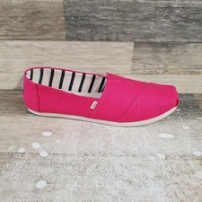 Toms Alpargata Womens Flat 11 Pink Bright Fuchsia Heritage Canvas Slip On Loafer