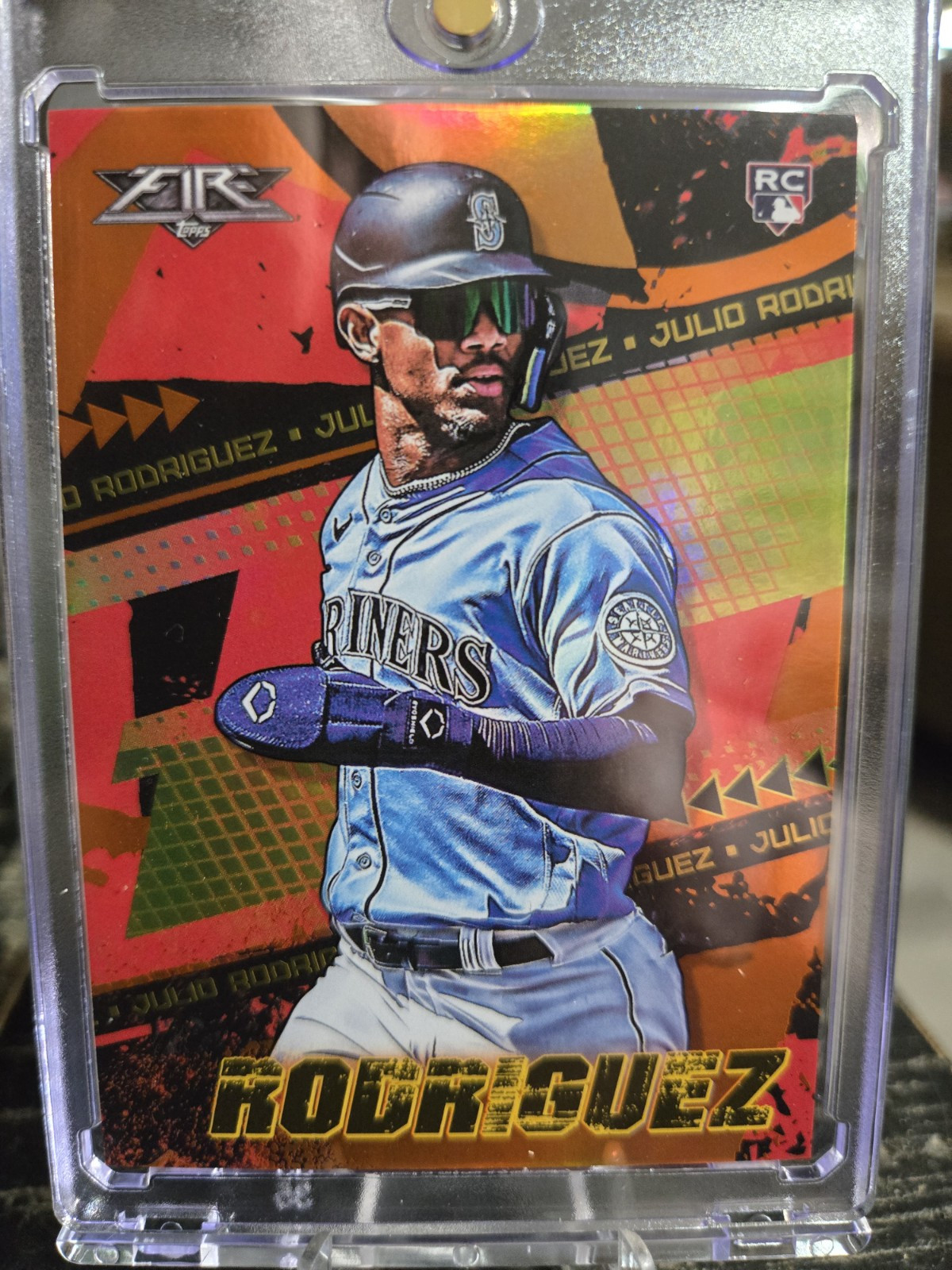 2022 Topps Fire Orange Parallel #107 Julio Rodriguez Rookie RC /299 SP Mariners