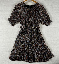 Trixxi Boho Flared Floral Mini Dress Size Small Fairy Cottagcore Ruffle Feminine