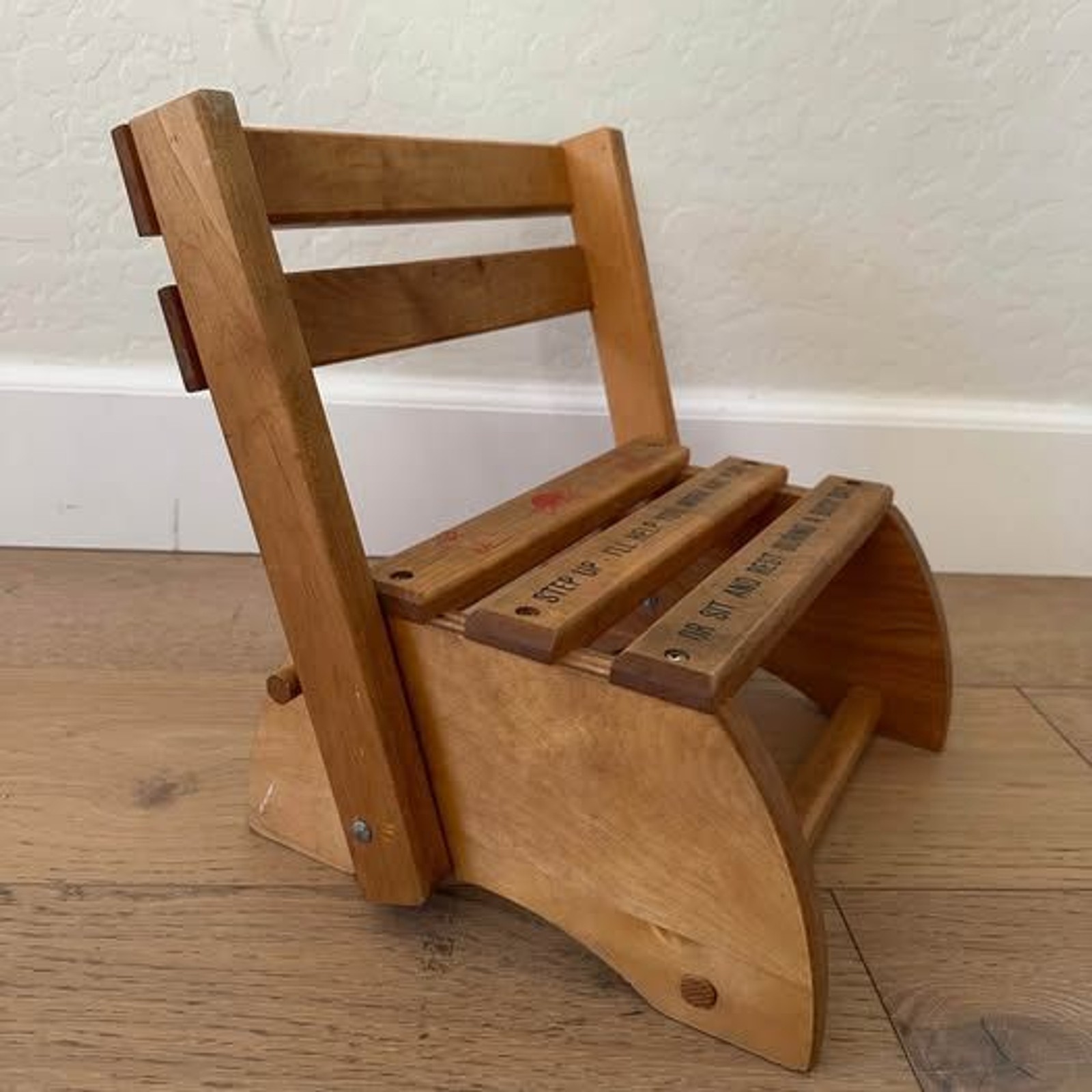 Vintage 1950s Wooden Child’s Step Stool / Chair