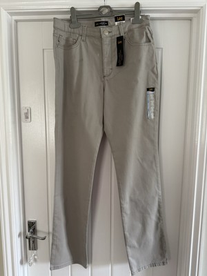 Neu Lee Damenjeans grau Relaxed Fit gerades Bein hoher Bund, UK Größe 10L