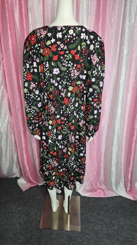 Boohoo Floral Front Slit Sweetheart Neck Midi Dress Size 14 - Picture 7 of 11