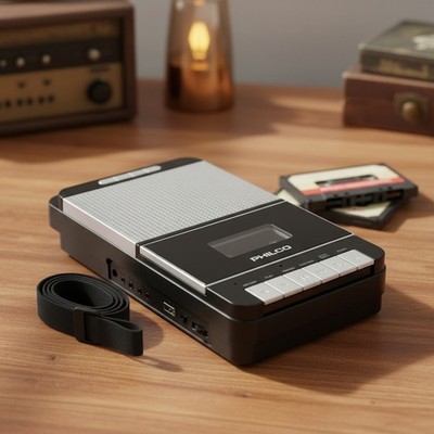 Digital Tape Player Recorder Portable Cassette to MP3 Converter USB Microphone