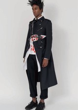 USED BLACK COMME DES GARCONS LONG RIDER'S JACKET GOOD