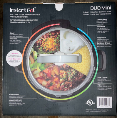 New Instant Pot Duo Mini 7 in 1 Electric Pressure Cooker 3 Qt