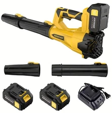 Cordless Leaf Blower 580CFM/160MPH & 6 Speed Levels Electric w/2 Batteries 4.0Ah