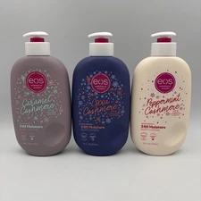 EOS Limited Holiday Lotion Peppermint Caramel Cocoa Cashmere Set Of 3 Sealed