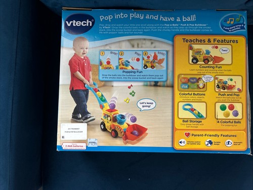 VTech, Pop-a-Balls, Push and Pop Bulldozer, Toddler Learning Toy,US - Picture 2 of 2