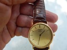 LONGINES VINTAGE 150 7229 GOLD DIAL QUARTS WATCH W/ ORIGINAL LIZARD SKIN BAND — photo 6