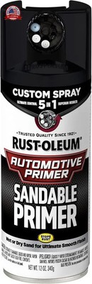 Rust-Oleum Automotive Sandable Primer Custom Spray 5-in-1, 12 oz, Black