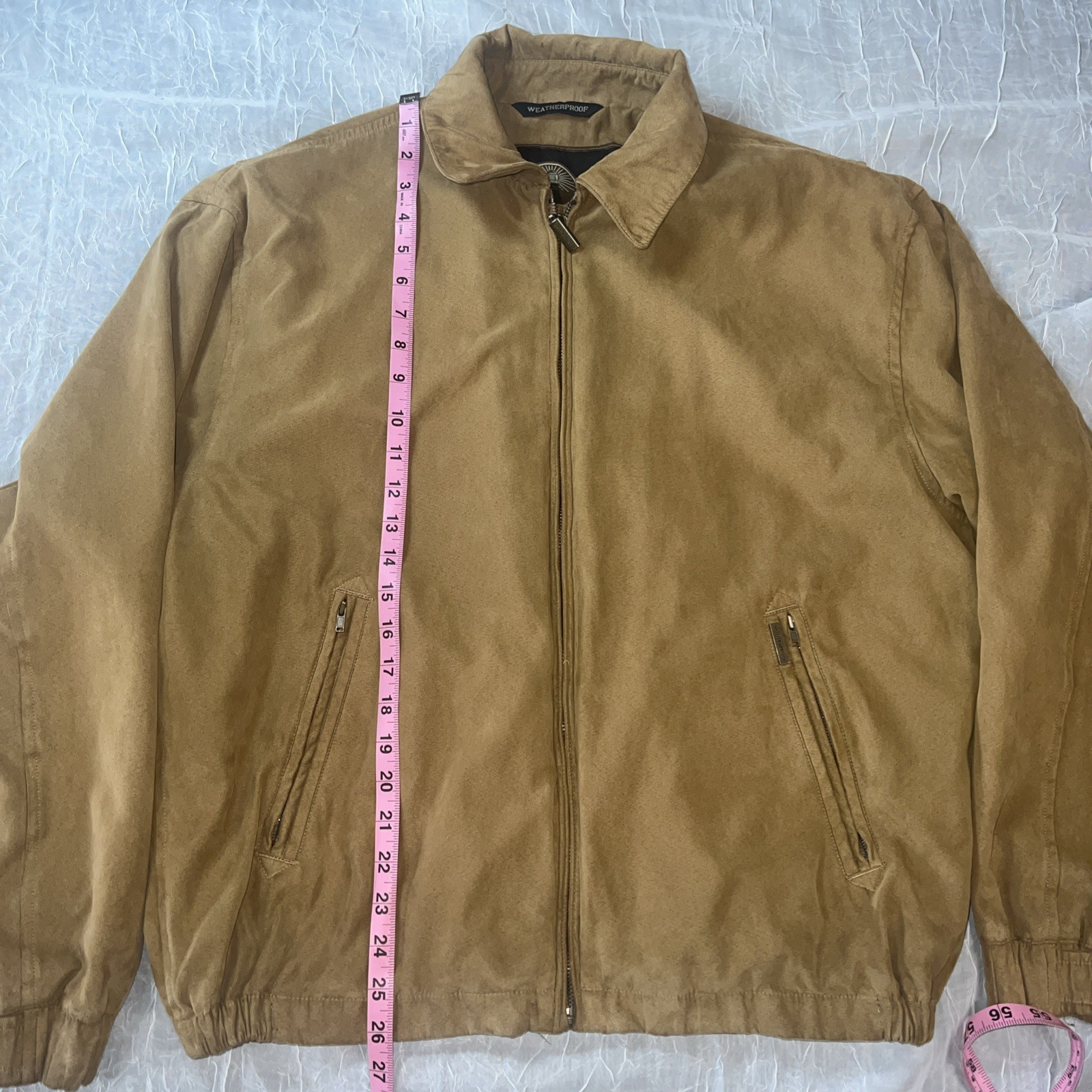 Weatherproof  Suede Jacket Medium Camel Brown Fas… - image 11