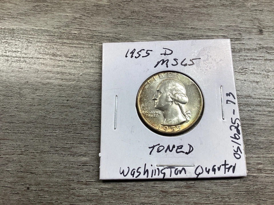 1955 D Washington Silver Quarter in BU Condition Nice Toning 051625 73dk - Image 3 of 4
