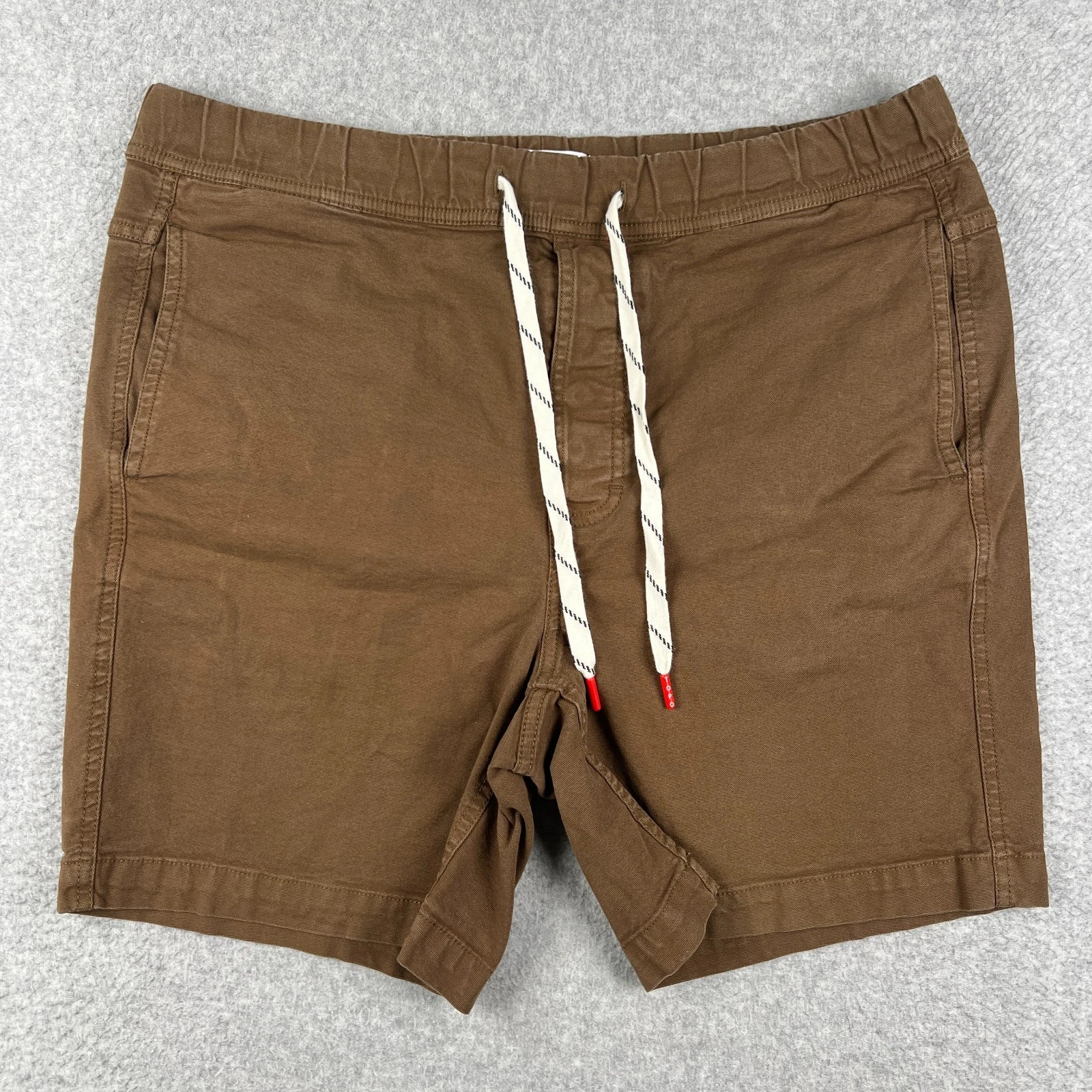 Topo Designs Dirt Shorts Drawstring Stretch Medium Mens Brown Hiking Outdoors