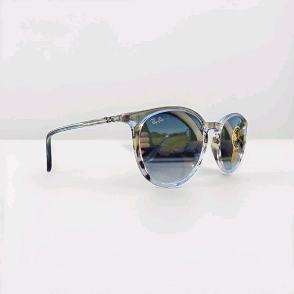 Gafas de sol Ray-Ban RB 2204 cristal transparente gris/rayas, lente azul G 54 mm con estuche Foto 3 de 4