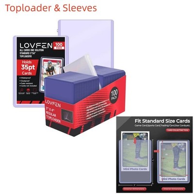 25/100/200/500/1000/2000CT 3''x4'' Toploaders & Sleeves For 35pt TCG (We ARE 26)