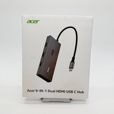 Acer 9 in 1 USB C Hub Dual HDMI Adapter 4K with USB 3.0 SD TF PD for Laptop PC