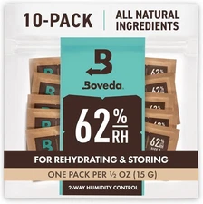 Boveda 62% Two-Way Humidity Control Packs For Storing ½ oz – Size 4 – 10 Pack –