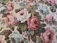 SANDERSON RARE VINTAGE RETRO CHELSEA ROSE LINEN Fabric 5mt NEW ARTS MID CENTURY