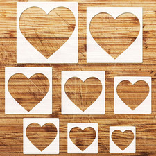 8 PCS Large Heart Stencil Different Sizes Templates Painting Reusable Craft