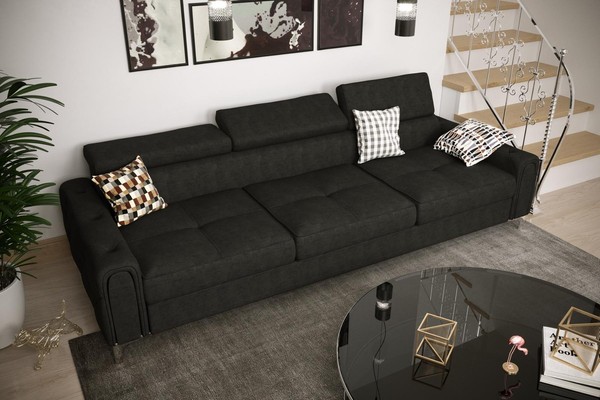 Sofa 3 Sitzer Textilleder Sofas Couch Polster Luxus MöBel Moderner Dreisitzer-image