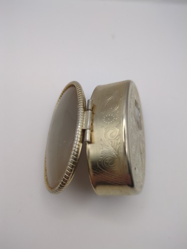 Vintage Pearl Shell Snuff Box + Marble Top Pill Trinket Box Gold Detail - Picture 16 of 19