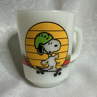 Vintage 1958 Anchor Hocking Snoopy Glass Mug 10 fl oz