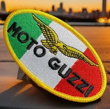 🔥 MOTO GUZZI Italian Italy Motorcycle Bike Embroidered Iron On ~ Sew On Patch